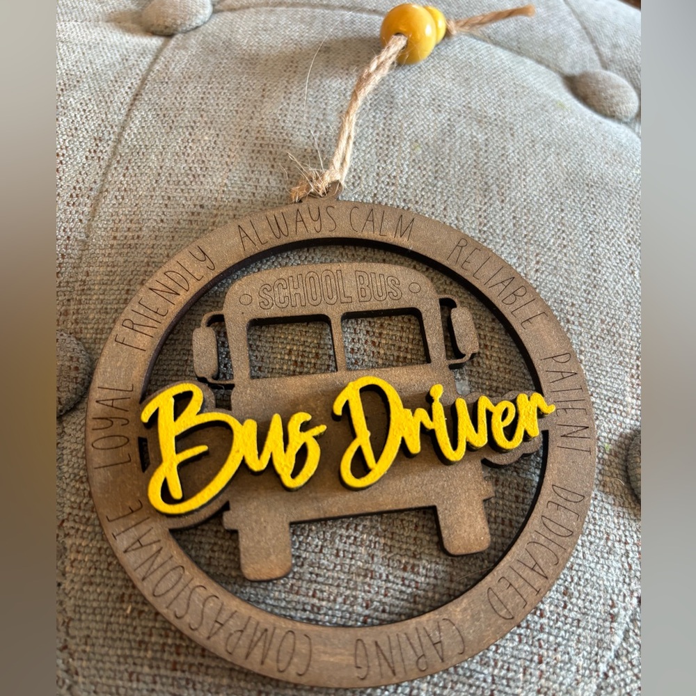 Wooden BUS DRIVER Ornament 🚌